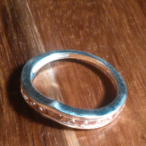 Simulated Champagne Color Diamond Sterling Silver Wishbone Ring (Size 7) - Picture 7 of 16